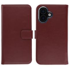 Selencia Cover a libro in vera pelle Apple iPhone 16 - Burgundy