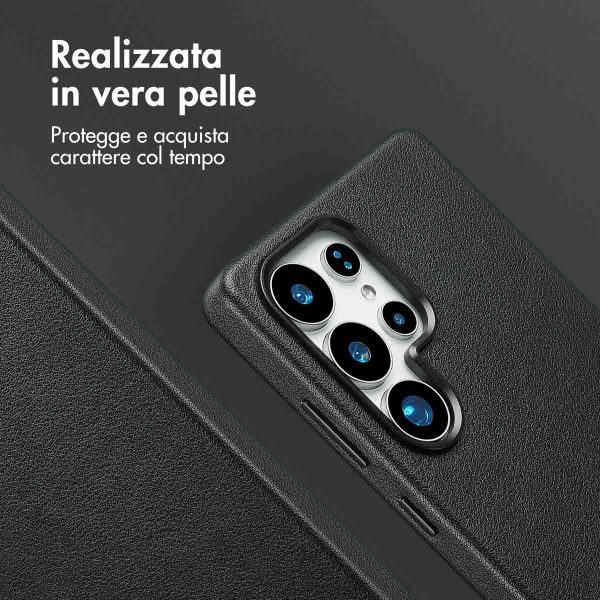 Accezz Cover in Pelle con MagSafe Samsung Galaxy S25 Ultra - Onyx Black