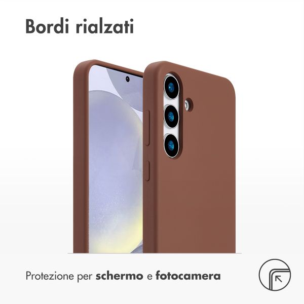 Accezz Cover in silicone liquido con MagSafe Samsung Galaxy S25 Plus - New Tea Brown