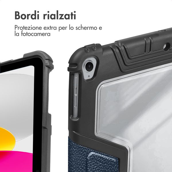 Accezz Libreria a tre ante robusta Apple iPad 11 (2025) 11 pollici A16 / iPad 10 (2022) 10.9 pollici - Blu scuro