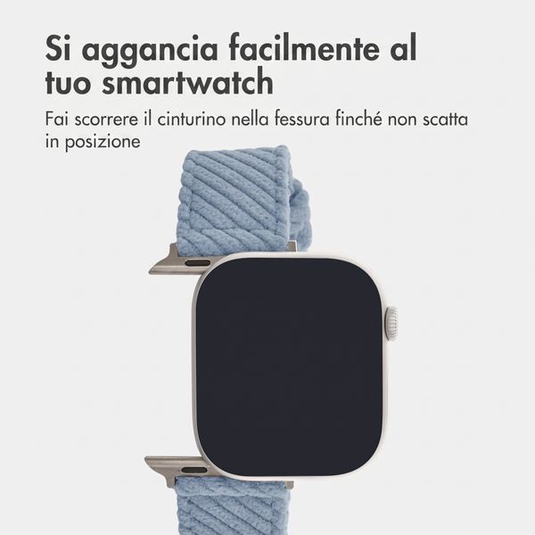 imoshion Cinturino in velluto a coste Apple Watch | 44/45/46/49 mm - Azzurro