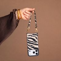 Selencia Cover per telefono Nova con cordino e portacarte Apple iPhone 15 Pro Max - Zazzy Zebra