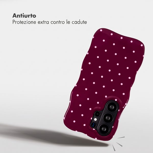 Selencia Cover Vivid Wavy con MagSafe Samsung Galaxy S26 Ultra - Happy Dots Burgundy