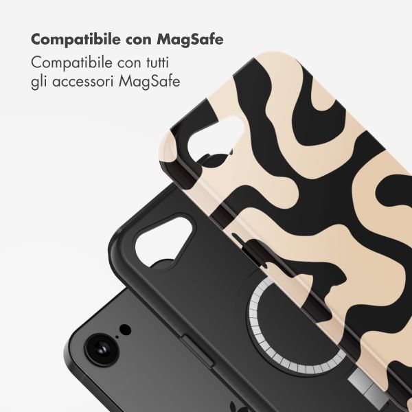 Selencia Cover posteriore Vivid con MagSafe Apple iPhone 17e / 16e - Art Wave Black