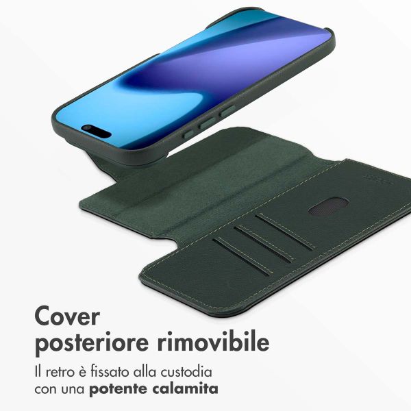 Accezz Cover in pelle 2 in 1 con MagSafe Apple iPhone Air - Cedar Green