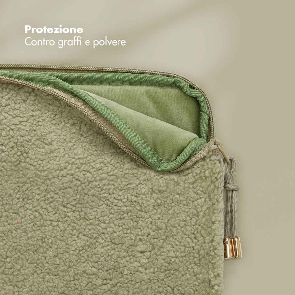 Selencia Cover Teddy per laptop 13-14 pollici - Laptopsleeve - Sage Green