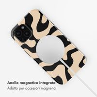 Selencia Cover posteriore Vivid con MagSafe Apple iPhone 15 - Art Wave Black