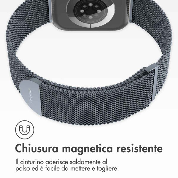 imoshion Cinturino milanese magnetico Apple Watch | 38/40/41/42 mm - Taglia M - Grigio scuro