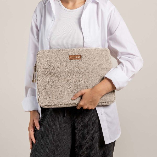 Selencia Cover Teddy per laptop 13-14 pollici - Laptopsleeve - Sand