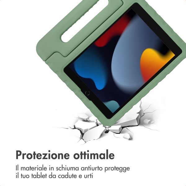 imoshion Cover Antishoc Speciale Bambini con Manico iPad 10.2 (2019 / 2020 / 2021) - Oliva