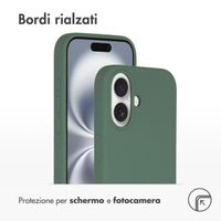 Accezz Cover in silicone liquido con MagSafe Apple iPhone 16 - Verde scuro