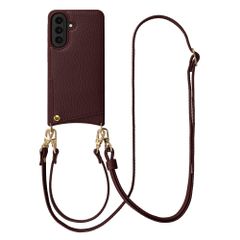 Selencia Cover per telefono Nova con cordino e portacarte Samsung Galaxy A57 (5G) - Bold Burgundy