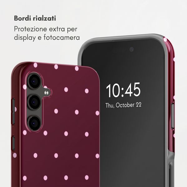 Selencia Cover Posteriore Vivid Samsung Galaxy S24 FE - Happy Dots Burgundy