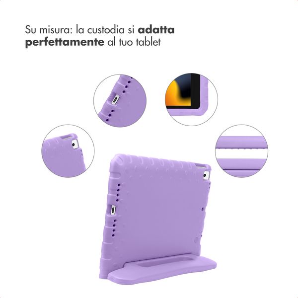 imoshion Cover Posteriore Kidsproof con Maniglia Apple iPad 9 (2021) 10.2 pollici / iPad 8 (2020) 10.2 pollici / iPad 7 (2019) 10.2 pollici - Lilla