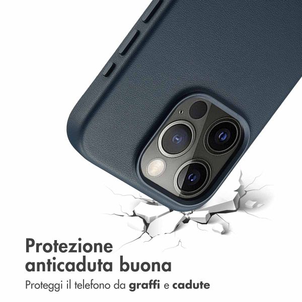 Accezz Cover in Pelle con MagSafe Apple iPhone 15 Pro - Nightfall Blue