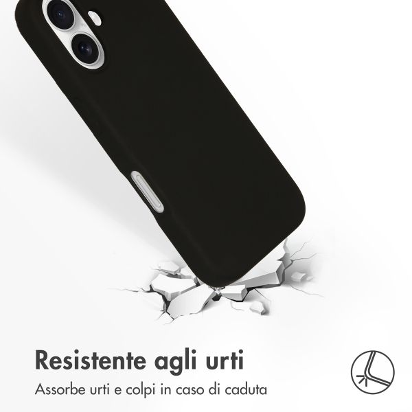 Accezz Cover in silicone liquido con MagSafe Apple iPhone 16 - Nero