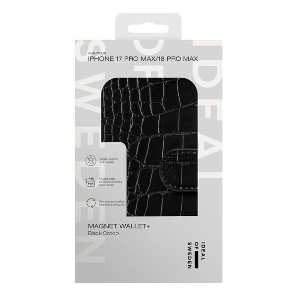 iDeal of Sweden Portafoglio Magnetico Plus Apple iPhone 18 Pro Max / 17 Pro Max - Black Croco