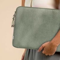 Selencia Cover per laptop in velluto a coste 13-14 pollici - Sleeve per laptop - Pistache Cream
