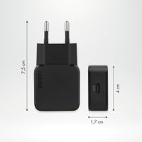 Accezz Caricabatterie GaN Ultra Slim - USB-C - 20 W - Nero