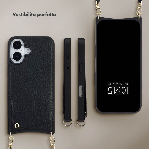 Selencia Cover per telefono Nova con cordino e portacarte Apple iPhone 17 - Nero