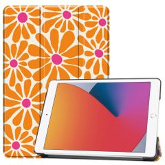 imoshion Cover Trifold Design Apple iPad 9 (2021) 10.2 pollici / iPad 8 (2020) 10.2 pollici / iPad 7 (2019) 10.2 pollici - Orange Flower Connect