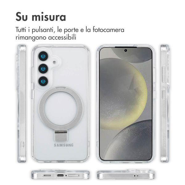 Accezz Cover con anello e supporto con MagSafe Samsung Galaxy S25 - Trasparente