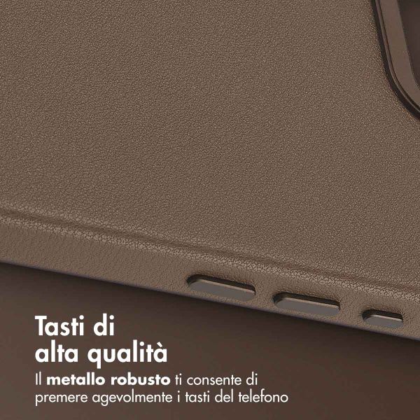 Accezz Cover in Pelle con MagSafe Apple iPhone 17e / 16e - Marrone caffè