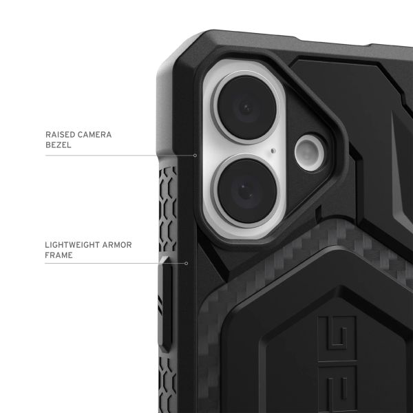 UAG Cover Posteriore Monarch Pro Apple iPhone 16 - Carbon Fiber