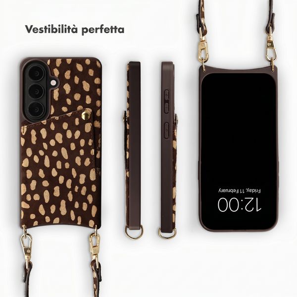 Selencia Nova cover posteriore in vera pelle con portacarte Samsung Galaxy S26 - Fawn Chic
