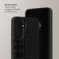 Selencia Cover per telefono Nova Croco con cordino e portacarte Samsung Galaxy A37 (5G) - Nero