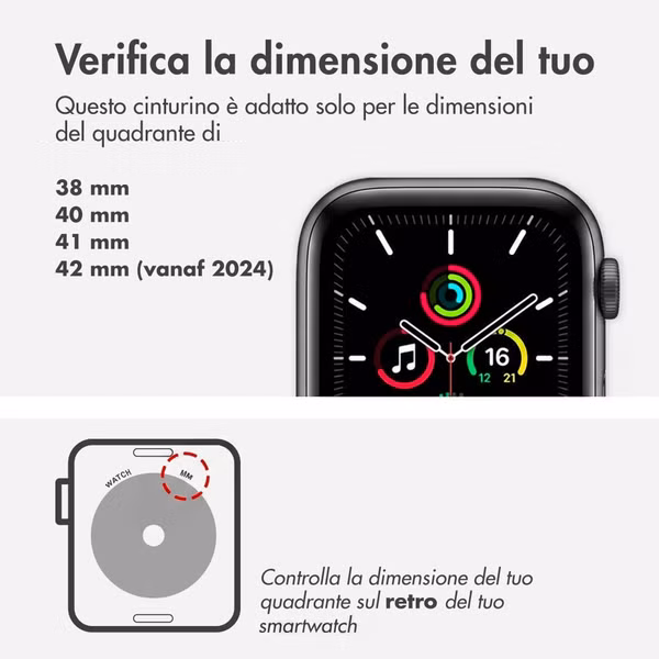 Apple Cinturino sportivo Apple Watch | 38/40/41/42 mm - Taglia S/M/L - Black Unity