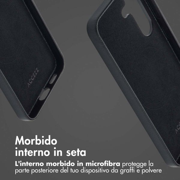 Accezz Cover in Pelle con MagSafe Samsung Galaxy S25 Plus - Onyx Black