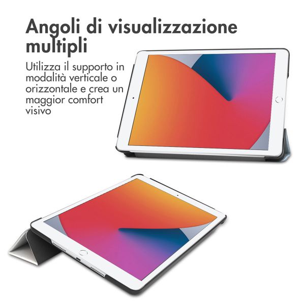 imoshion Cover Trifold Design Apple iPad 9 (2021) 10.2 pollici / iPad 8 (2020) 10.2 pollici / iPad 7 (2019) 10.2 pollici - Sky