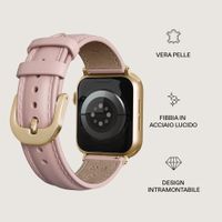 Burga Cinturino in vera pelle  - Apple Watch | 44/45/46/49 mm / Attacco universale 20 mm - Pillow Talk / Gold