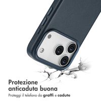 Accezz Cover in Pelle con MagSafe Apple iPhone 17 Pro - Nightfall Blue