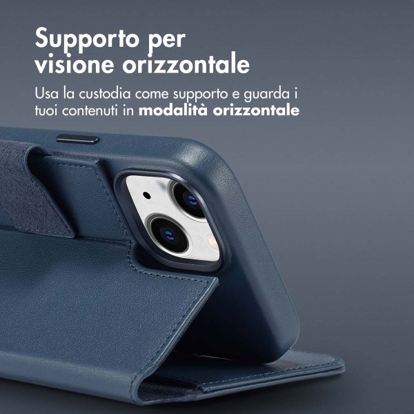 Accezz Cover in pelle 2 in 1 con MagSafe Apple iPhone 15 - Nightfall Blue