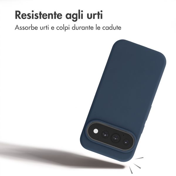 Accezz Cover in silicone liquido con MagSafe Google Pixel 11 / 11 Pro / 10 / 10 Pro - Blu scuro