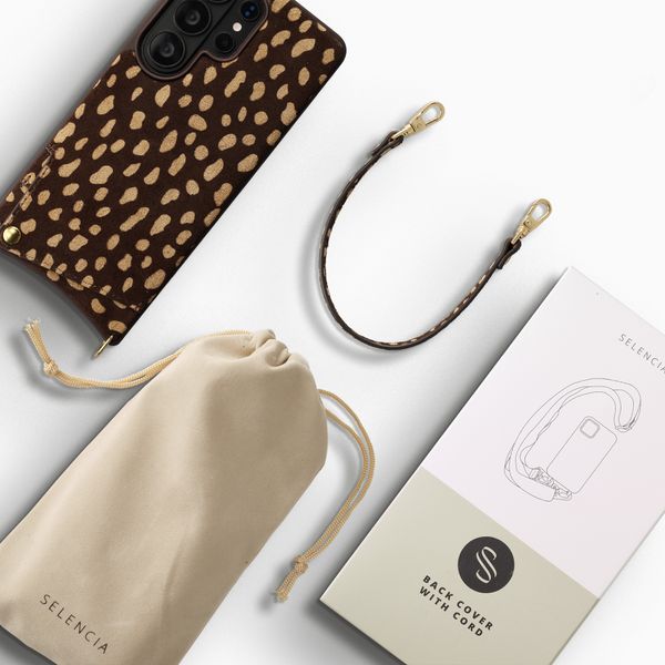 Selencia Nova cover posteriore in vera pelle con portacarte Samsung Galaxy S26 Ultra - Fawn Chic