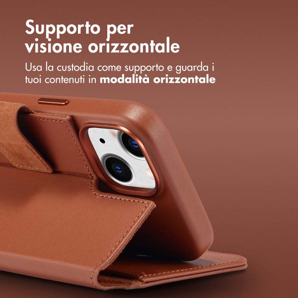Accezz Cover in pelle 2 in 1 con MagSafe Apple iPhone 15 - Sienna Brown