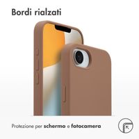 Accezz Cover in silicone liquido con MagSafe Apple iPhone 17e / 16e - Marrone chiaro