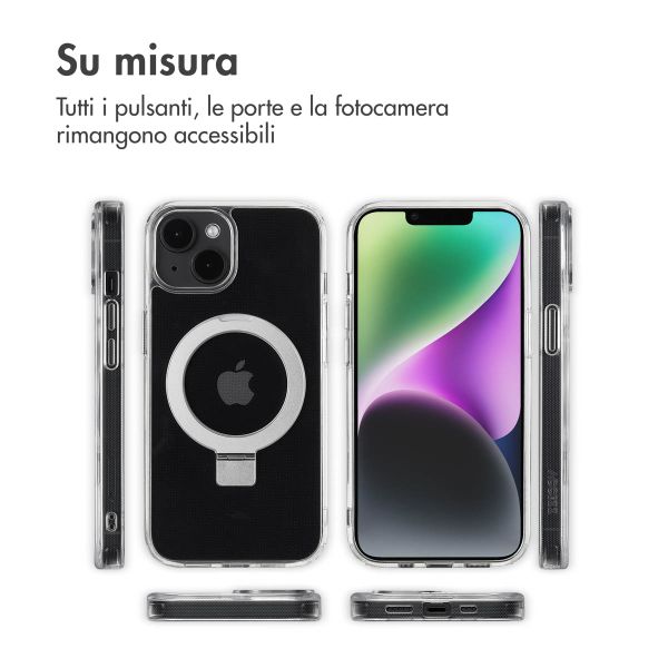 Accezz Cover con anello e supporto con MagSafe Apple iPhone 14 - Trasparente