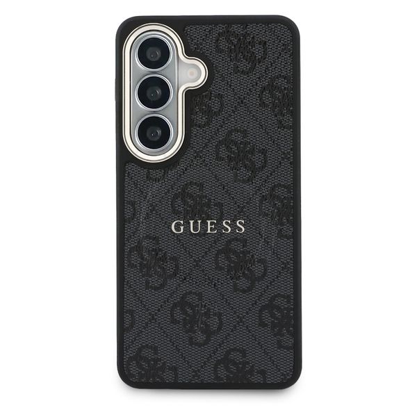 Guess Cover Posteriore 4G Leather con MagSafe Samsung Galaxy S26 - Gold Edge - Black