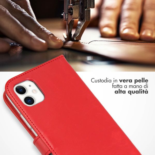 Selencia Cover a libro in vera pelle Apple iPhone 11 - Rosso