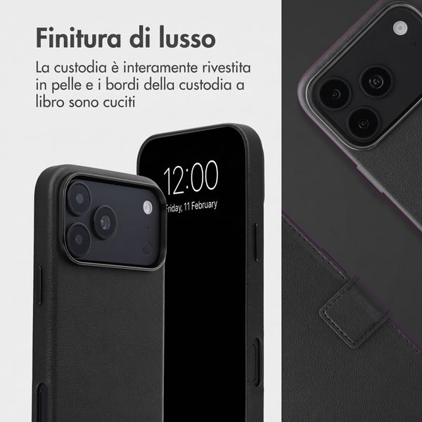 Accezz Cover in pelle 2 in 1 con MagSafe Apple iPhone 18 Pro Max / 17 Pro Max - Onyx Black
