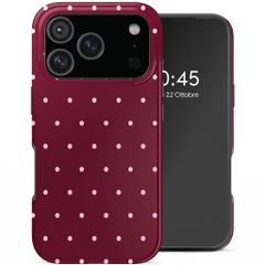 Selencia Cover posteriore Vivid con MagSafe Apple iPhone 17 Pro - Happy Dots Burgundy