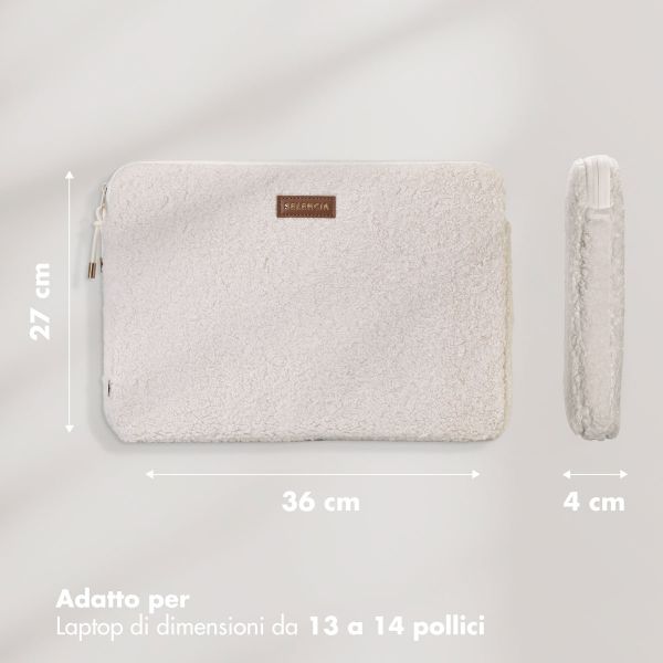 Selencia Cover Teddy per laptop 13-14 pollici - Laptopsleeve - Latte