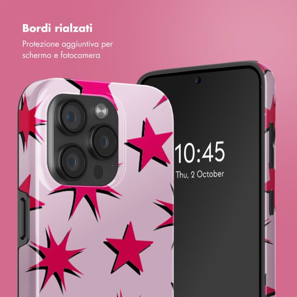 Selencia Cover posteriore Vivid con MagSafe Apple iPhone 15 Pro - Stars Rubine Red Light Pink