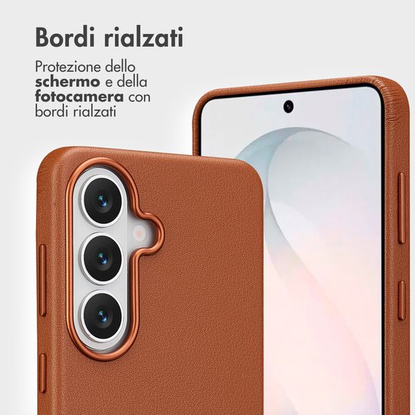 Accezz Cover in pelle 2 in 1 con MagSafe Samsung Galaxy S26 - Sienna Brown