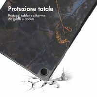 imoshion Cover Trifold Design Samsung Galaxy Tab A9 Plus - Black Marble