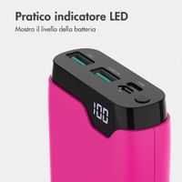 imoshion Powerbank da 20.000 mAh - Caricabatterie rapido da 22,5 W - USB-C / USB-A - Hot Pink